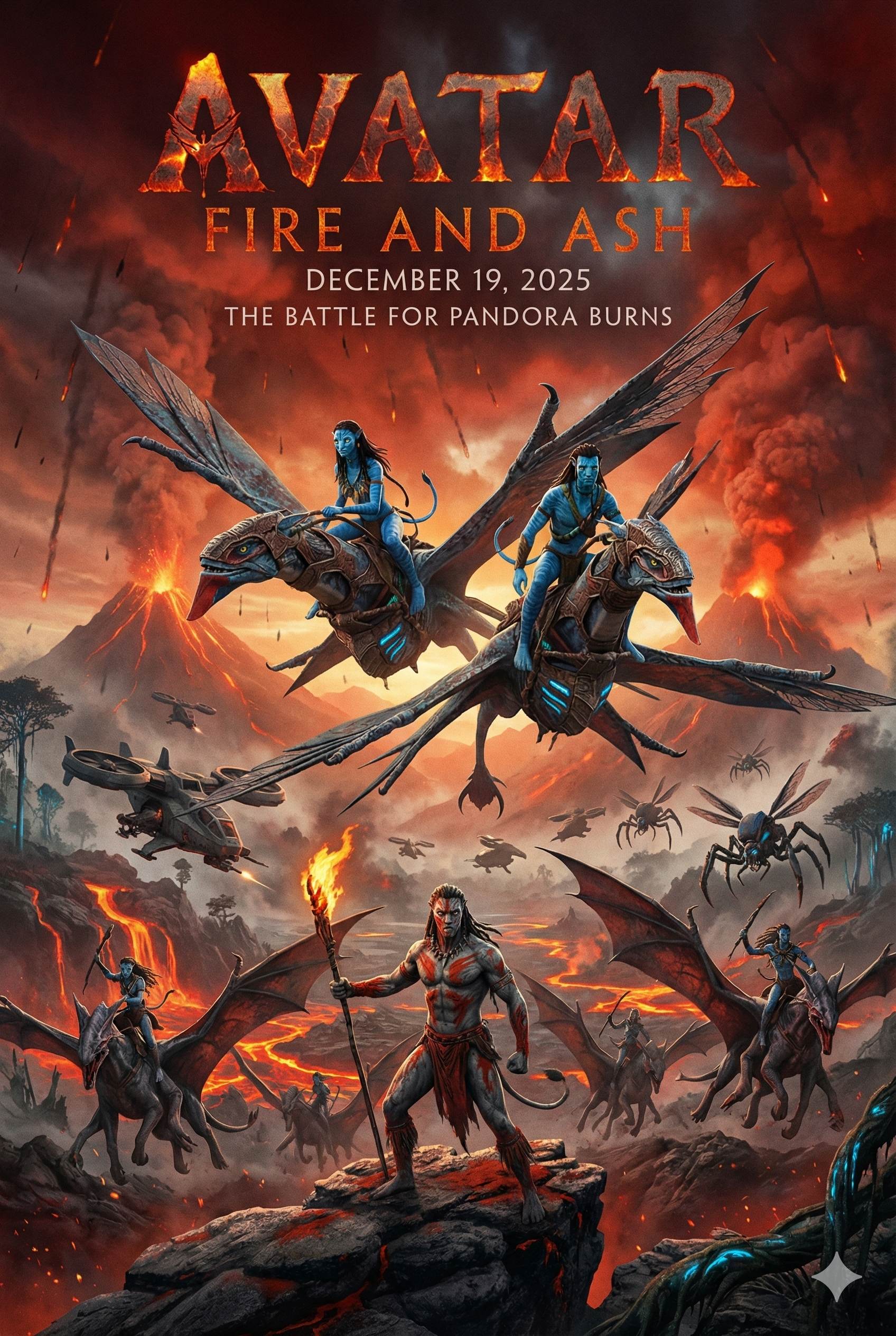 Avatar Fire and Ash Movie Poster